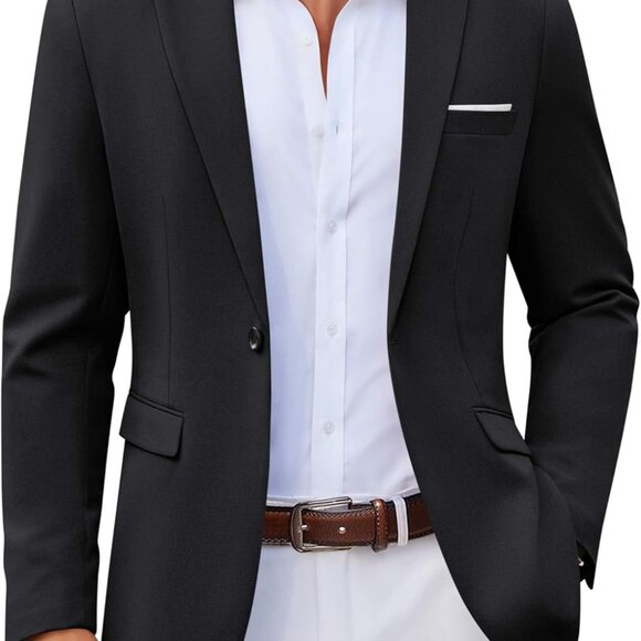 Sophisticated Men's Casual Blazer in Black - XL, Perfect for Any Occasion - Picture 1 of 5